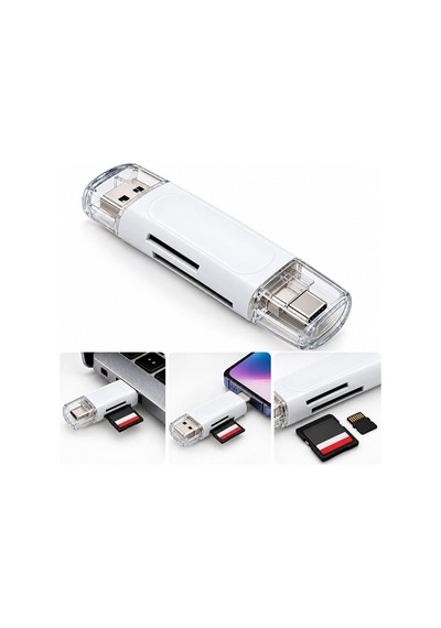 Powermaster Pm-2426 Beyaz Usb To Micro Usb + Kart Okuyucu Otg Çevirici