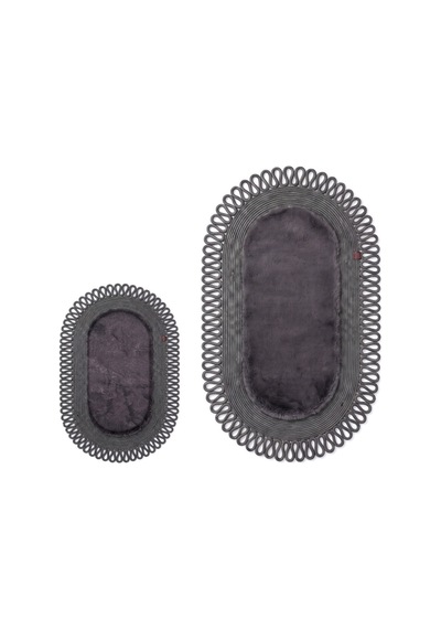 Banyo Paspası Takımı 60x100+40x60 Cm Dış Trikot Antrasit Gri & Antrasit Gri