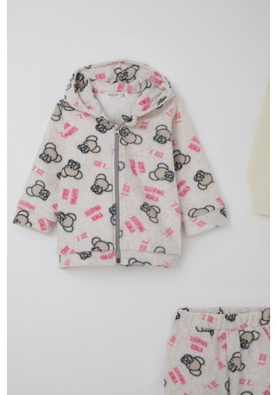 Breeze Kız Bebek Polar 3 Lü Bodyli Takım Uykucu Koala Desenli Kapüşonlu 4 Ay-1 Yaş, Bej Melanj Bej Melanj Breeze Kız Bebek Polar 3 Lü Bodyli Takım Uykucu Koala Desenli Kapüşonlu 4 Ay-1 Yaş, Bej Melanj Bej Melanj