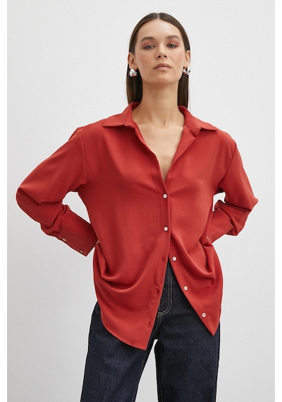 Never More Basic Polyester Gömlek Kiremit Kiremit