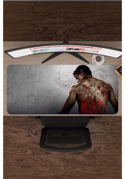 Yakuza Kaymaz Dikişli Kauçuk Oyuncu Mousepad V5 - 90x40 Xxl Gaming Mouse Pad Fare Altlığı