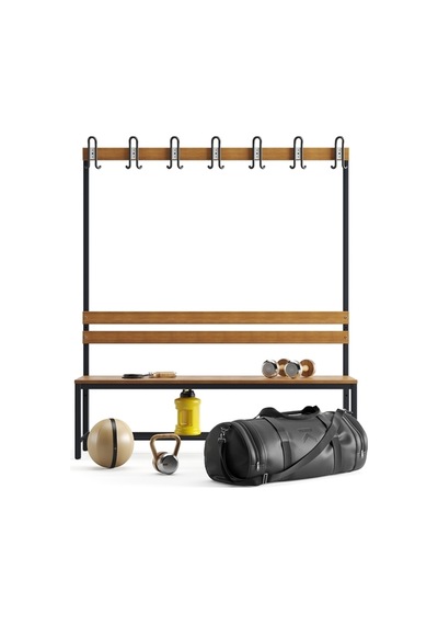 Ayakkabılıklı 4 Ayaklı Tek Taraflı Bank, 7 Kanca, 150x43x170 Cm, Spor Bankı