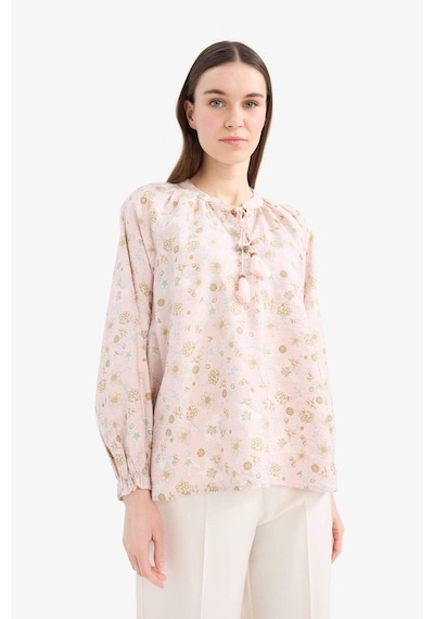 DeFacto Relax Fit Desneli Uzun Kollu Tesettür Gömlek Tunik E1100AX25HSPN681