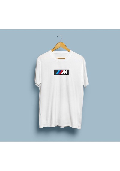 Oversize Bmw M Power Tasarım Unisex T-shirt Beyaz