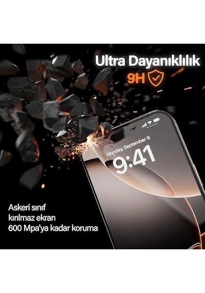 16 Pro Max Şeffaf Kırılmaz Cam