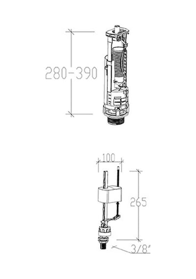 Tema Sıamp 49/24 Çift Basmalı 3/6 Lt.rezervuar İç Takım Beyaz