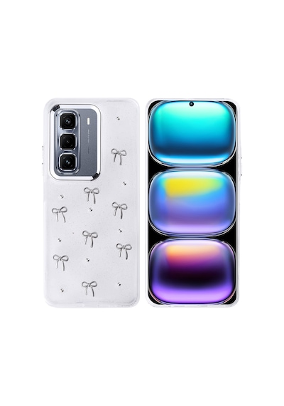 Zore İnfinix Hot 50 Pro Plus 4g Kılıf Airbag Tasarımlı Simli Şeffaf Omsy Kutup Kapak - Fiyonk