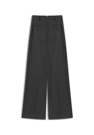 Nocturne Minimalist Yüksek Bel Geniş Paça Midi Kadın Pantolon - Günlük & Ofis Siyah