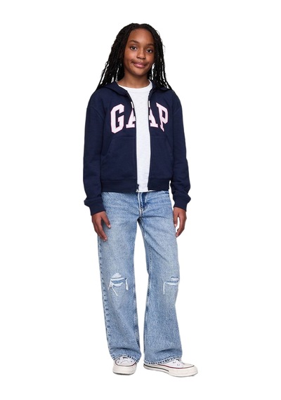 Gap Relaxed Gap Logo Fermuarlı Sweatshirt - 746744-9998 Lacivert