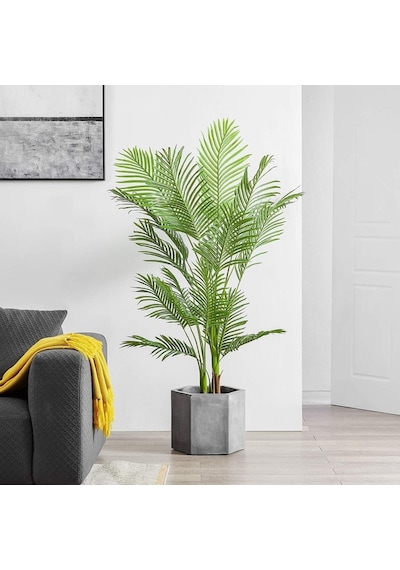 Yapay Ağaç Areka Ağacı Palmiye Ağacı Salon Bitkisi 180Cm 17Yaprak