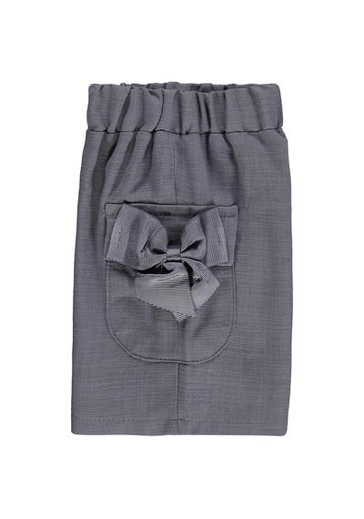 Civil Baby Cepli Fiyonklu 6-18 Ay Şort - Gri Koyu Gri