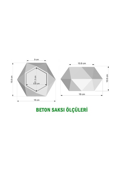 Yapay Çiçek Deposu Handmade Beton Saksı 10.6 Cm Model-11 Siyah-bakır Yaldızlı