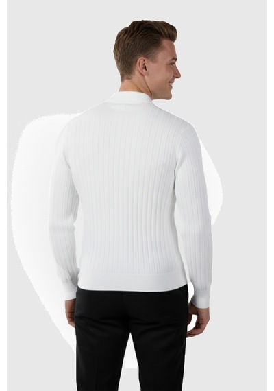 Deepsea Erkek Beyaz Polo Yaka Fitilli Triko Kazak %100 Pamuk, Esnek Dokulu, Modern Kalıp 2605305 Beyaz Deepsea Erkek Beyaz Polo Yaka Fitilli Triko Kazak %100 Pamuk, Esnek Dokulu, Modern Kalıp 2605305 Beyaz