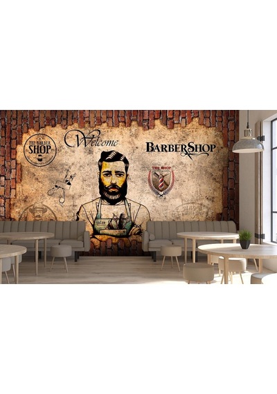 3 Boyutlu Berber Duvar Kağıdı