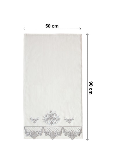 Güpürlü Kadife Nakış İşlemeli Desenli Kutulu Lüks Çeyizlik 6'lı El Yüz Havlu Seti 50x90 - 00274 Çok Renkli