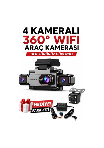 4 Kamera + 360 Görüş + Wifi + Gece Görüşü + Park Kiti Hediye
