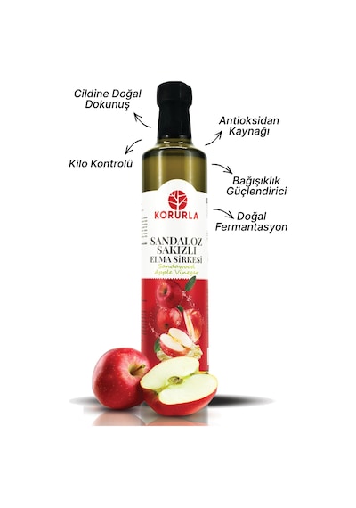 Sandaloz Sakızlı Elma Sirkesi Doğal Fermantasyon Sandalwood Apple Vinegar 500 Ml