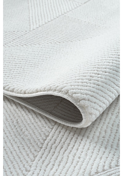 Mariesse Home Bambu Dokulu Modern Sık Dokuma Koridor Kesme Yolluk Dokuma Makine Halısı Krem