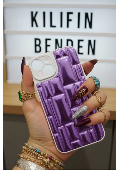 Apple Uyumlu iPhone 13 / 14  Labirent Kılıf Modeli Mor