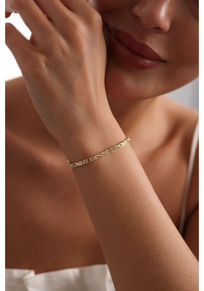 Sembol Gold Kral Bileklik Altın 3 MM T13635 Sarı Altın
