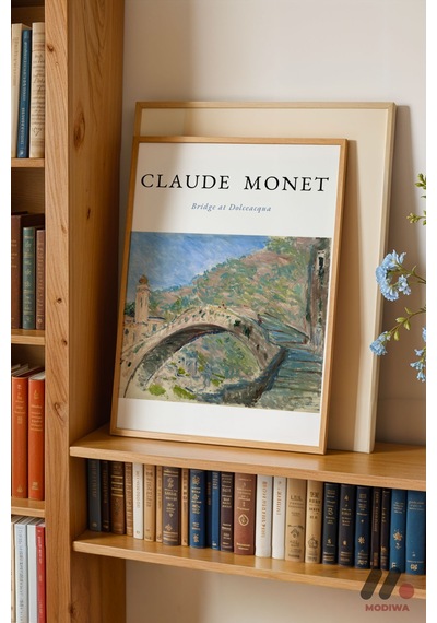 Claude Monet Dolceacqua Köprüsü, Ahşap Çerçeveli Duvar Tablosu - Sanatsever Hediyesi