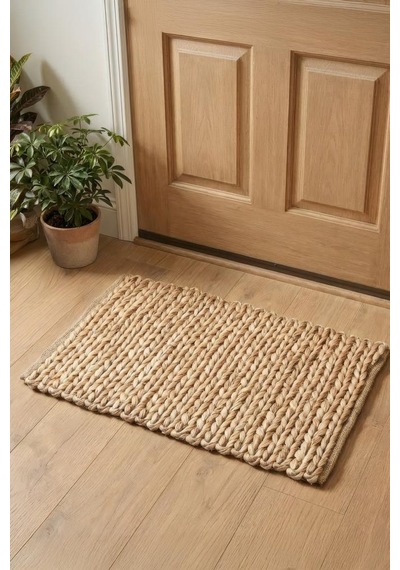 Digithome Jüt Hasır Dikdörtgen Oturma Odası Yatak Odası Natural Halı 150x100 Cm Kahverengi