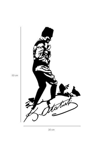 Myc Wall Art Atatürk Kocatepe Imzalı Portre Dekoratif Metal Duvar Tablosu