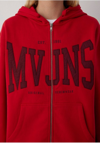 Mavi Logo Baskılı Sweatshırt Acı Kırmızı Kırımızı Kadın Sweatshirt M1s10421-82054