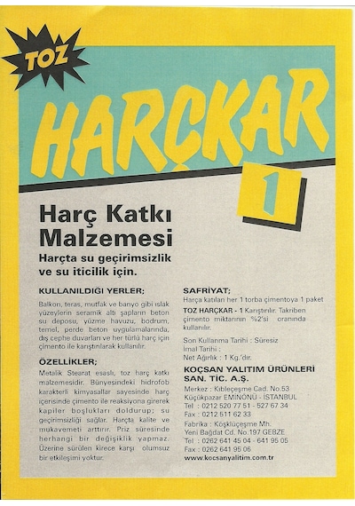 Toz Harçkar - Su Geçirimsizlik Ve Harç Katkısı