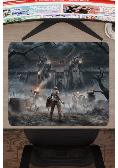 Demon's Souls Kaymaz Dikişli Kauçuk Oyuncu Mousepad V1 - 48x40 Xl Gaming Mouse Pad Fare Altlığı