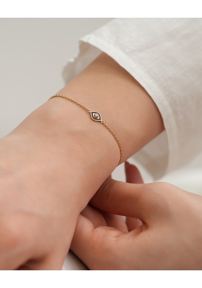 Debora Jewelry 14 Ayar Altın Göz Detaylı Zincir Bileklik