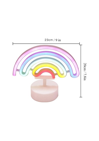 Plastik Gökkuşağı Neon Led Işık Dekoratif Renkli Masaüstü Ve Ambiyans Aydınlatması Çok Renkli