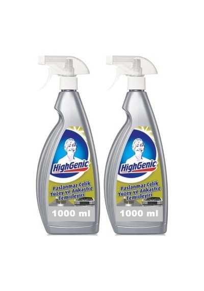 Highgenic Paslanmaz Yüzey Ve Ankastre Temizleyici 2 X 1000 Ml 2 Li Set Diğer