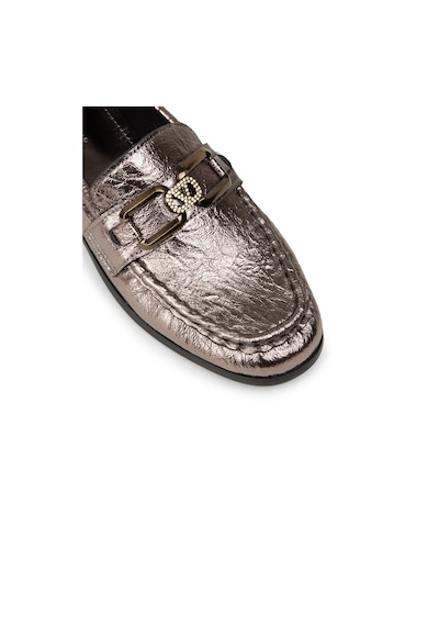 Deery Kadın Platin Toka Detaylı Loafer Ayakkabı - K0040zpltc01