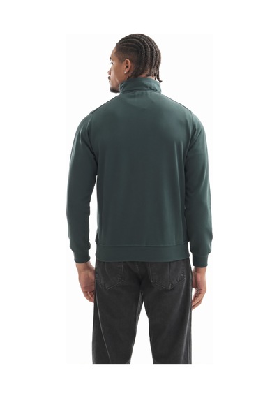 Boğazlı Sweatshirt Koyu Yeşil