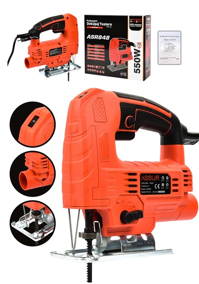 Assur ASR848 550W Elekrikli Dekupaj Testere Kırmızı