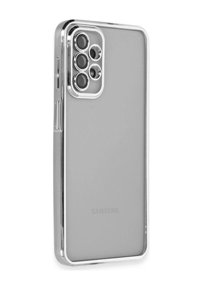 Samsung Galaxy Uyumlu, A23 4g Kılıf Lensli Silikon - Gümüş