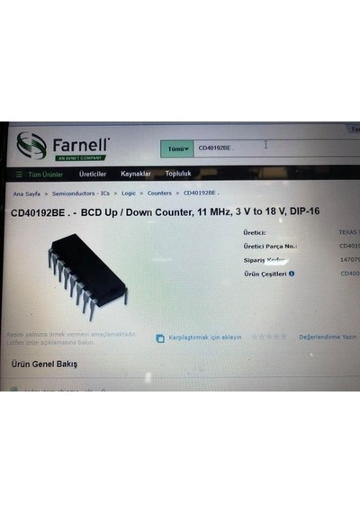 10 Adet Sn74Hc10N Cd40192Be Entegreler