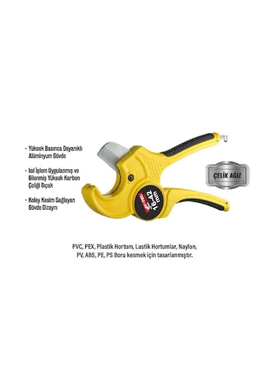 Bay-Tec Mk0695 Pvc Boru Kesme Makası Sarı 42Mm