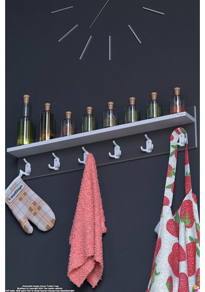Kedi 18 Kancalı Mutfak Askısı 3'lü Set 76,4x19 Cm - Şık Tasarım, Çok Amaçlı Düzenleyici Ve Yer Tasarrufu Gri Kedi 18 Kancalı Mutfak Askısı 3'lü Set 76,4x19 Cm - Şık Tasarım, Çok Amaçlı Düzenleyici Ve Yer Tasarrufu Gri