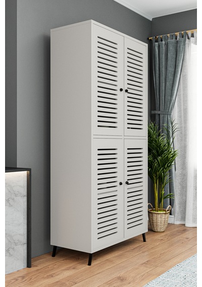 Enwood Deneb Mdf Kum Taşı Rengi 4 Kapaklı Panjur Kapak Ahşap Aya