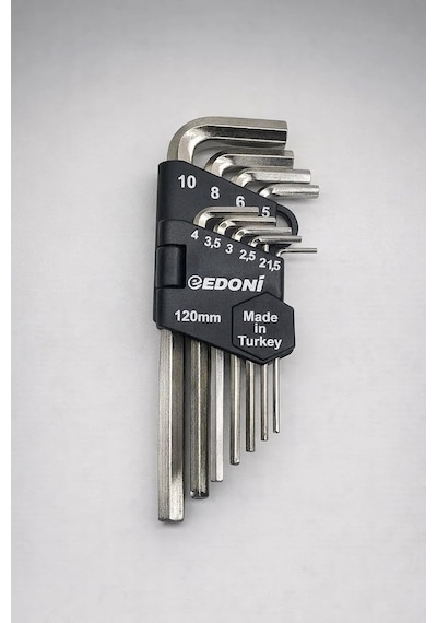 10 Parça L Alyan Anahtar Takımı, Hex, Metrik 1.5 10 Mm Boyutlu, Dayanıklı, Taşıma Aparatlı, Pro