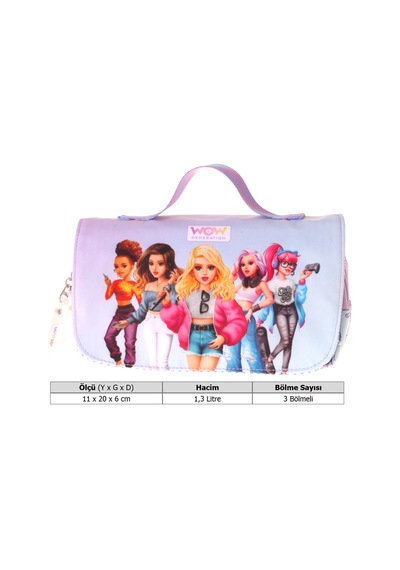 Wow Generation Taşıma Askılı Kız Çocuk Very Nice Baskılı Şık Kalem Çantası Lila - W6082