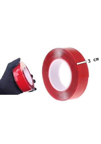 2 Adet Çift Taraflı Güçlü Silikonlu Şeffaf Bant 30 Mm X 5 Metre