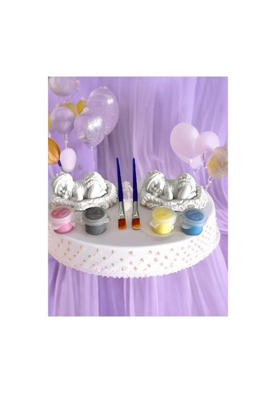 10 Adet Baby Shower, Doğum Günü Bebek Taş Boyama Etkinlik Seti