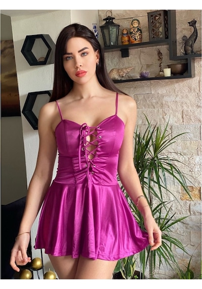 Kayahan Collection Saten Kuşgözlü Kiloş Elbise (529859437) Çok Renkli