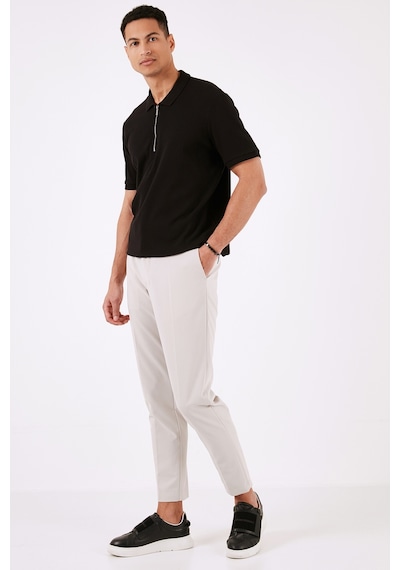 Buratti Pamuklu Regular Fit Fermuarlı Erkek Polo Yaka T Shirt 5902738 Siyah