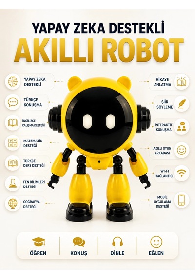Zenvia Yapay Zeka Robotu Çocuklar İçin 40 Dil Destekli Konuşan Eğitici Akıllı Robot Znv2026