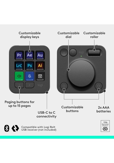 Logitech Mx Creative Console Siyah Logitech Mx Creative Console Siyah