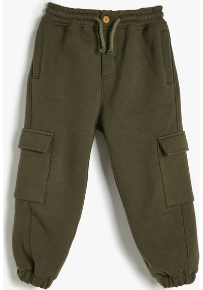 Koton Basic Jogger Eşofman Altı Cepli Beli Bağlamalı Şardonlu Haki 4wmb40131tk 4WMB40131TK869 Haki